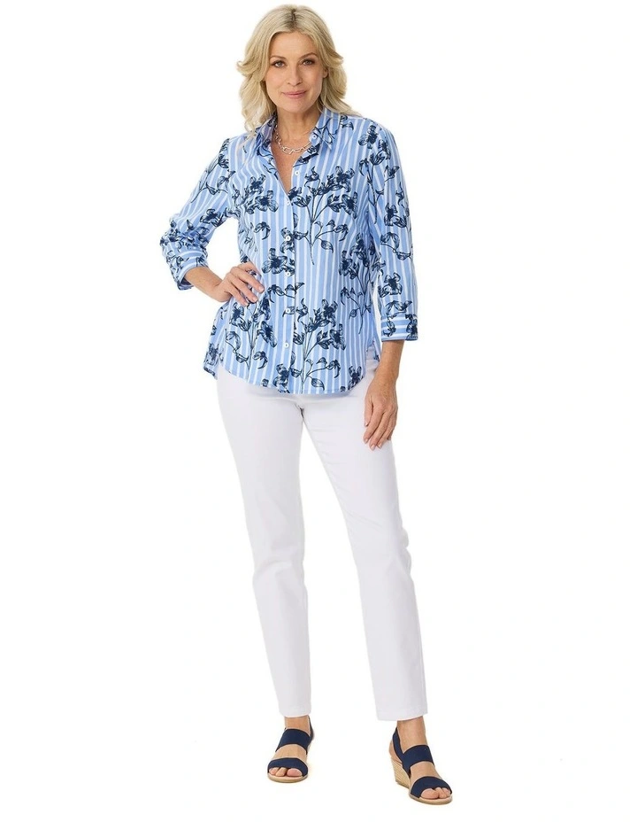 Mina 3/4 Sleeve Stripe Shirt image 4