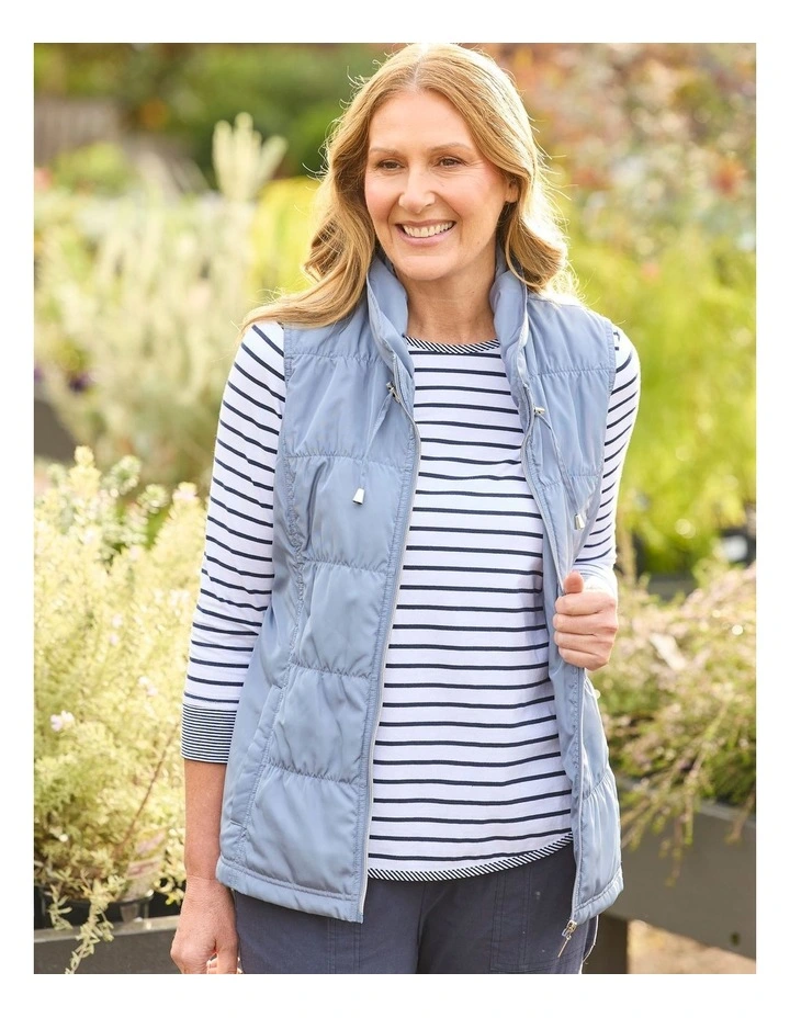 Sprint Stripe 3/4 Sleeve Curve Hem Top image 6