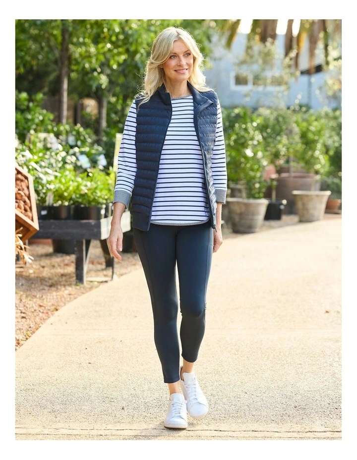 Sprint Stripe 3/4 Sleeve Curve Hem Top image 7