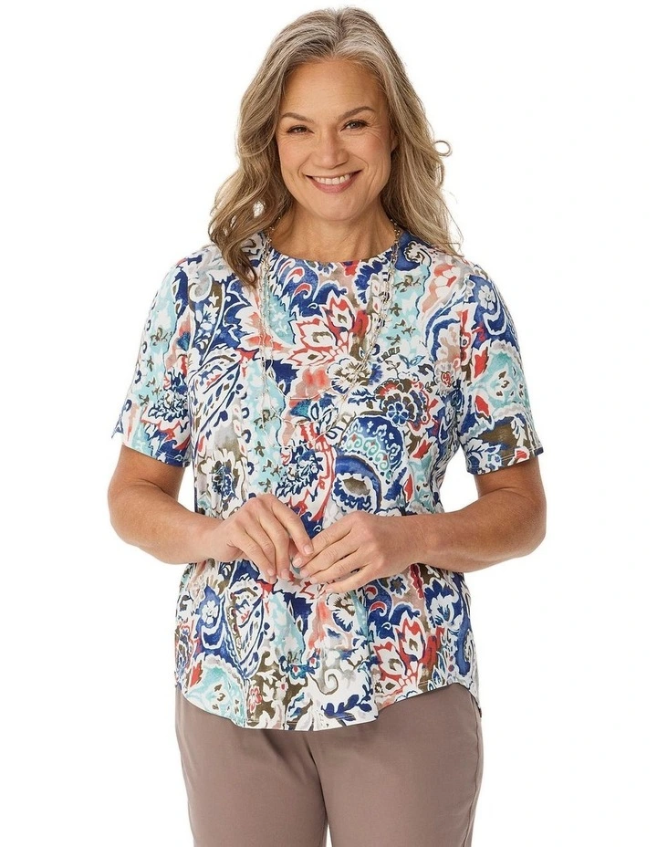 Cancun Short Sleeve Pleat Back Tee image 1