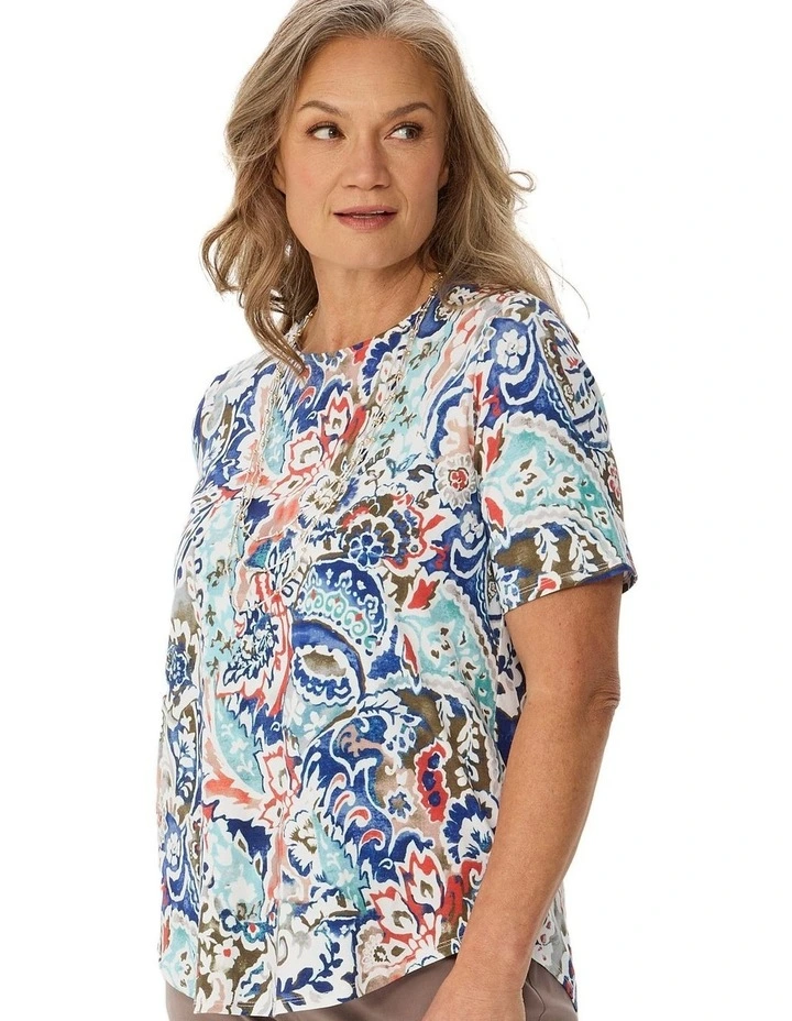 Cancun Short Sleeve Pleat Back Tee image 5