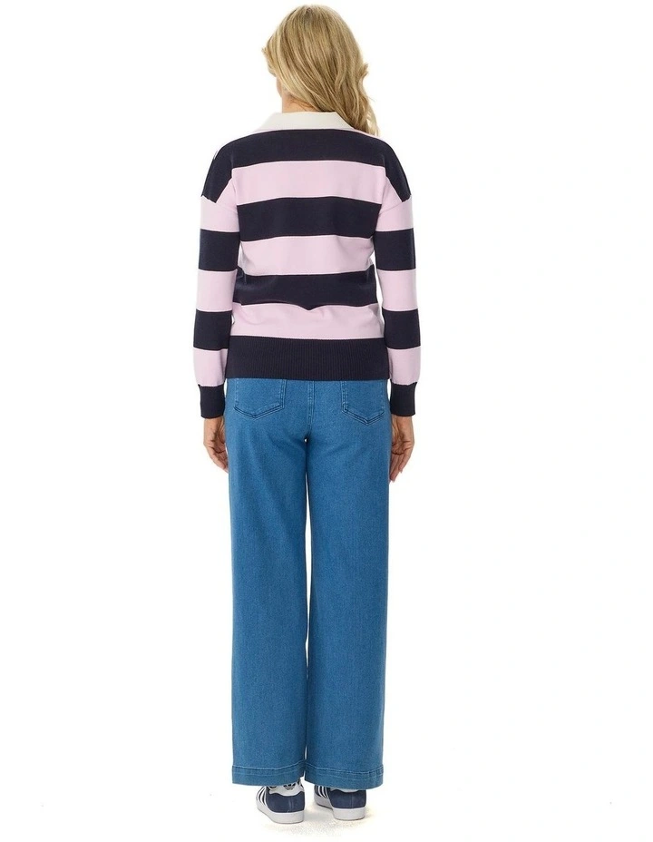 Harris Long Sleeve Stripe Polo Sweater image 2