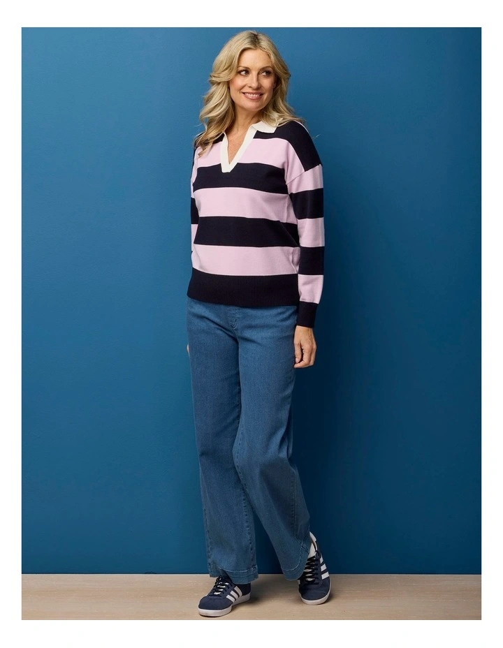 Harris Long Sleeve Stripe Polo Sweater image 6