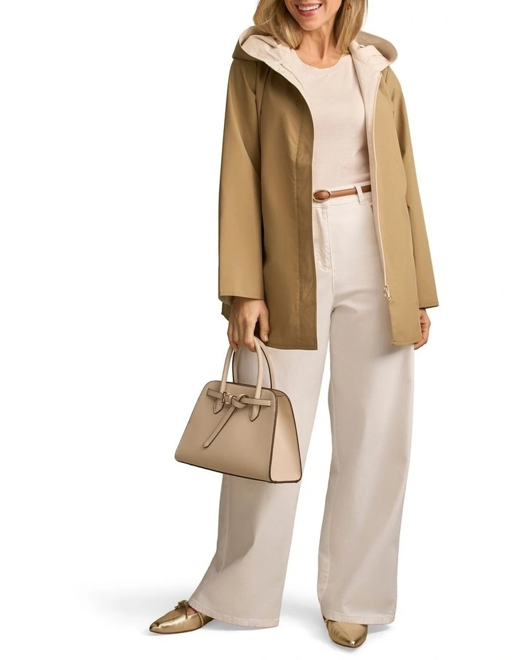 Reversible Raincoat in Tan / Soft Cream image 5