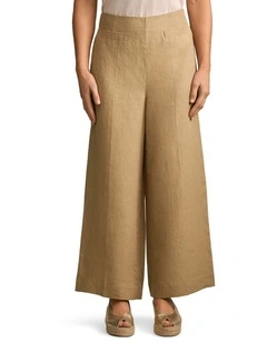 French Linen 7/8 Pant in Camel Twill