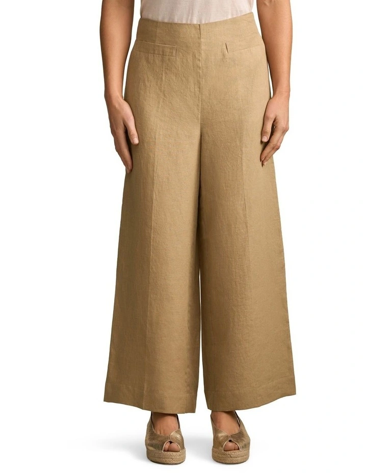 French Linen 7/8 Pant in Camel Twill image 1