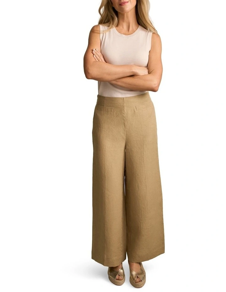 French Linen 7/8 Pant in Camel Twill image 6
