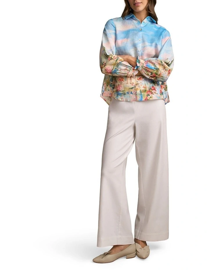 French Linen Shirt in Soft Valley Print image 6