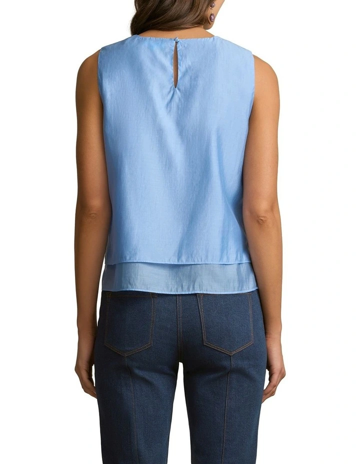 Applique Blouse in Sky Blue image 2