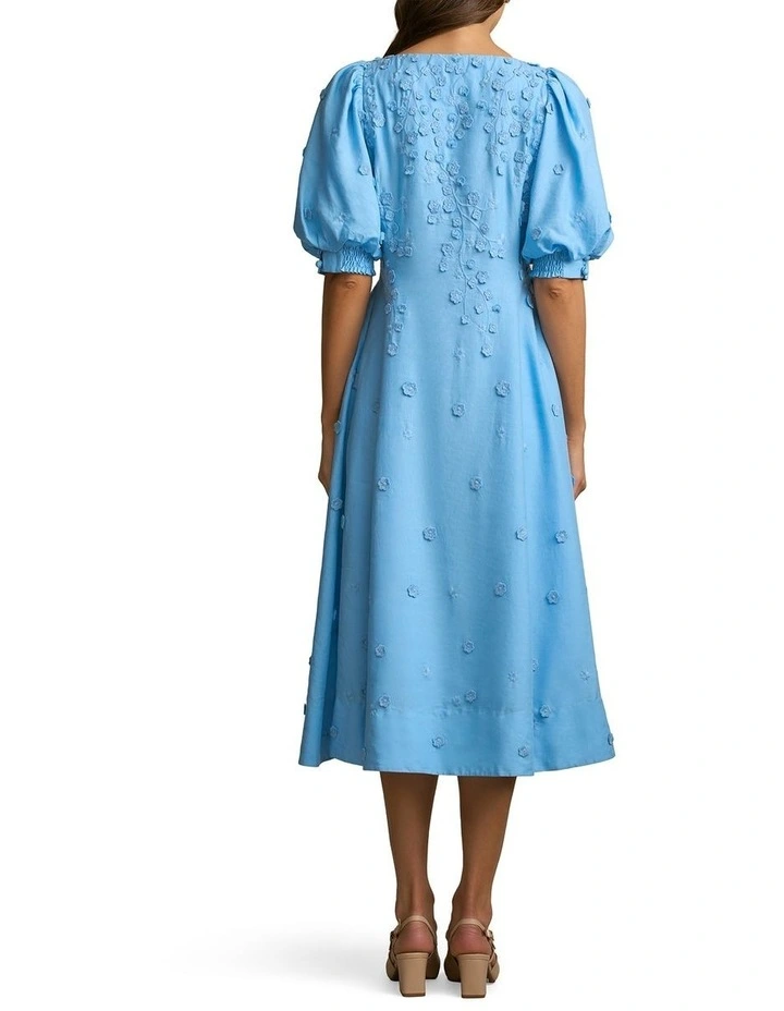 Jacquard Event Dress in Sky Blue image 2