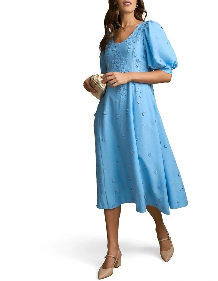 Jacquard Event Dress in Sky Blue image 5