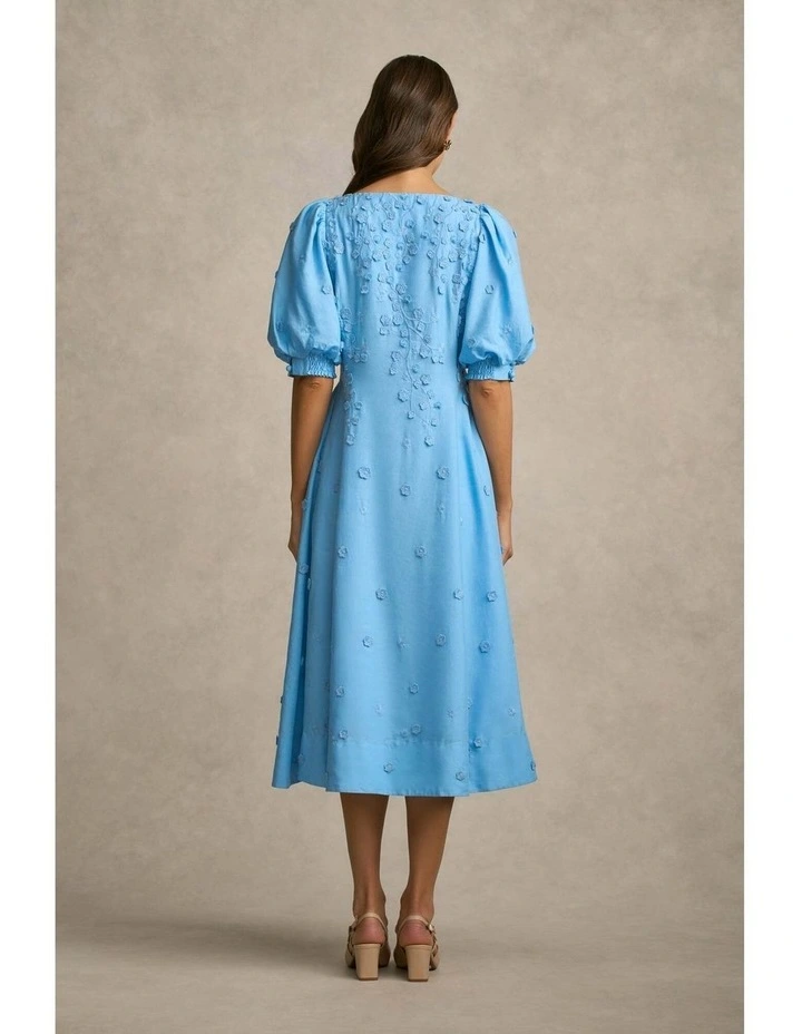 Jacquard Event Dress in Sky Blue image 7