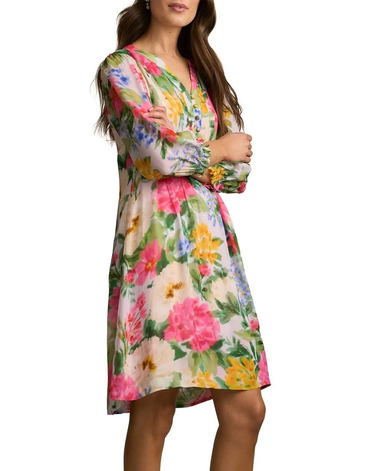 Printed Georgette Dress in Spring Garden Print image 3