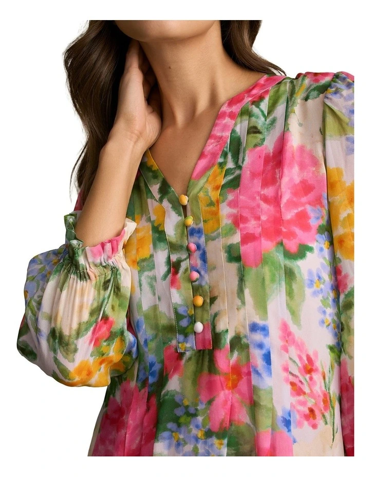 Printed Georgette Dress in Spring Garden Print image 4