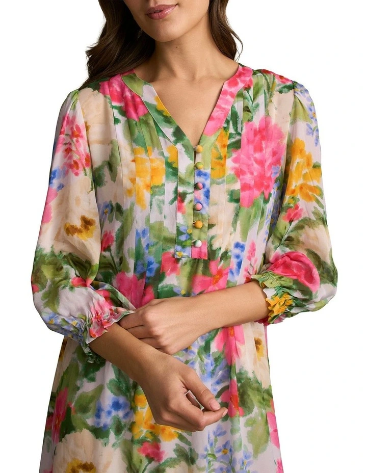 Printed Georgette Dress in Spring Garden Print image 5