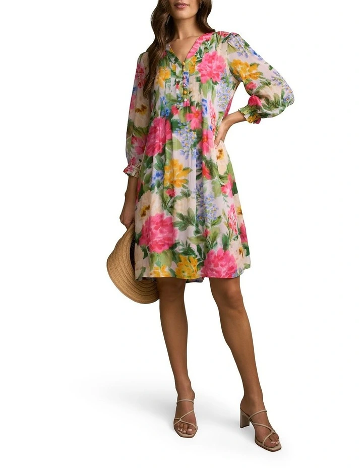 Printed Georgette Dress in Spring Garden Print image 6