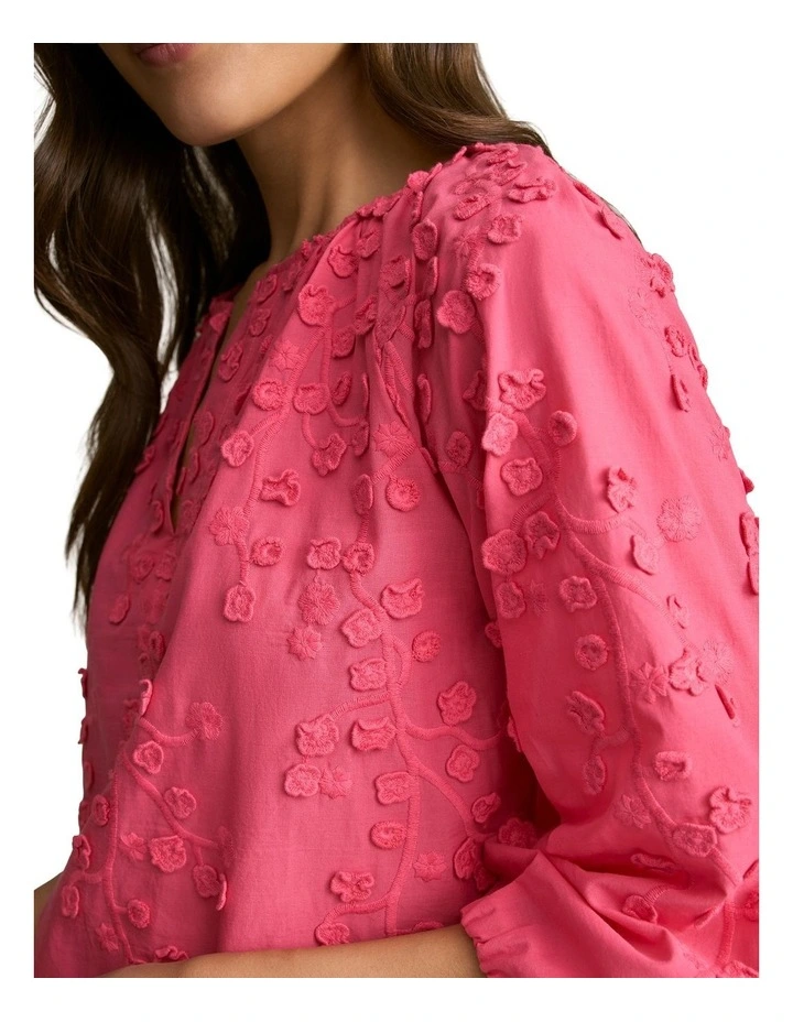 3D Texture Blouse in Hot Pink image 4