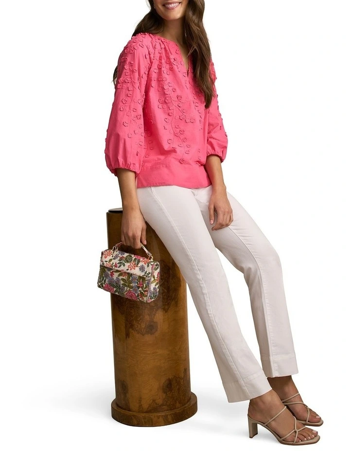 3D Texture Blouse in Hot Pink image 7
