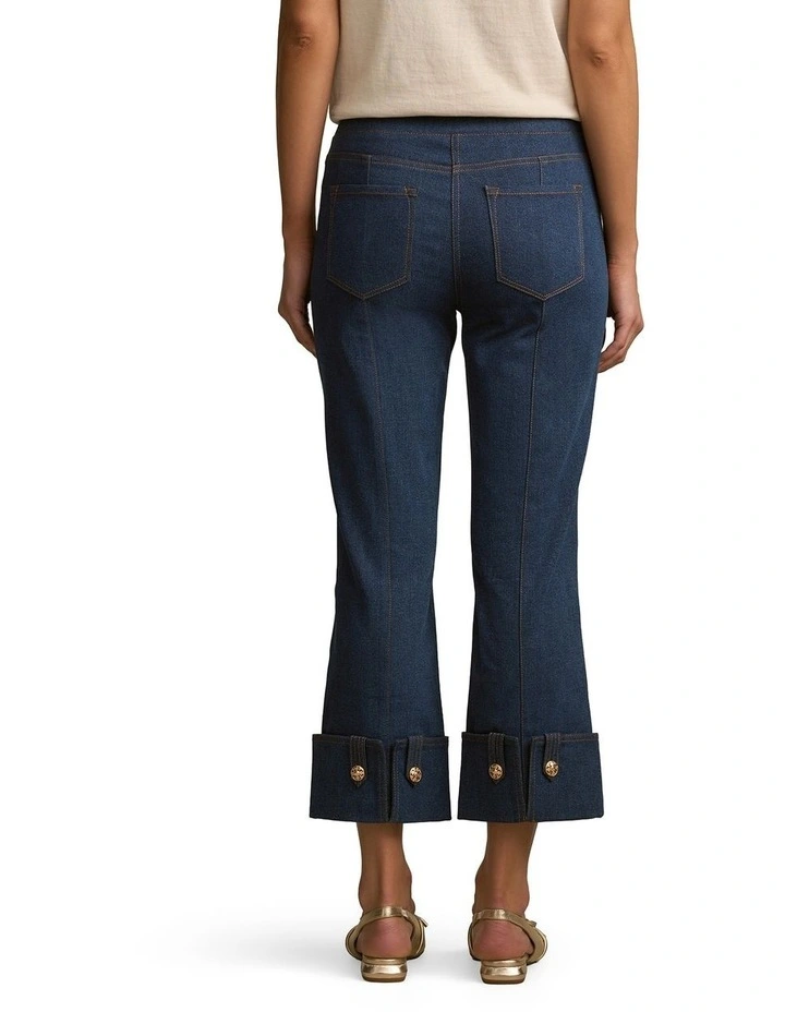 Bengajean(R) Button Capri in Mid Indigo Wash image 2