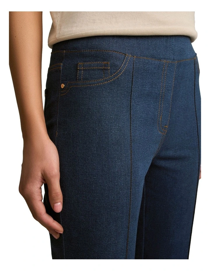 Bengajean(R) Button Capri in Mid Indigo Wash image 4