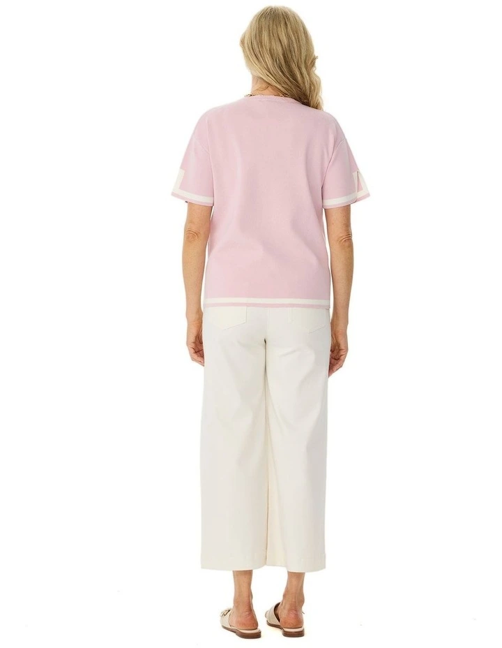 Otis Contrast Trim Short Sleeve Knit Top image 2