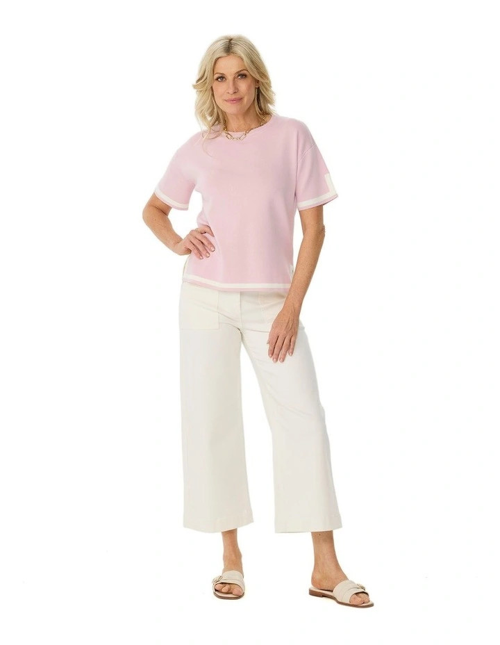 Otis Contrast Trim Short Sleeve Knit Top image 4