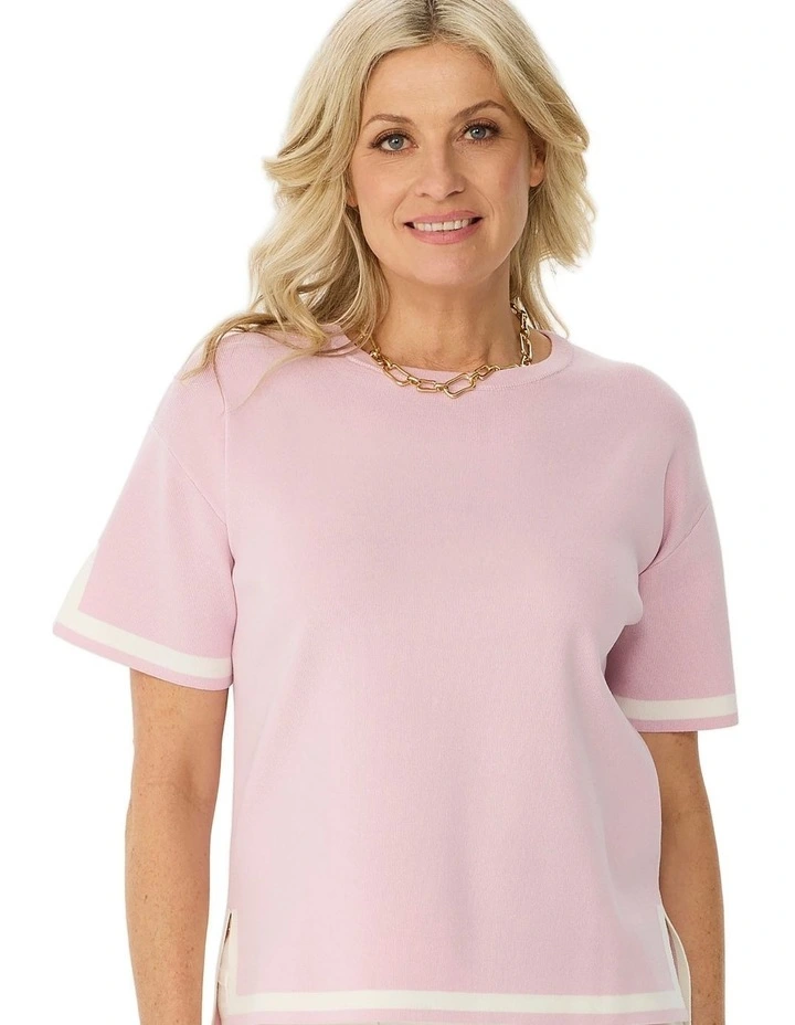 Otis Contrast Trim Short Sleeve Knit Top image 5