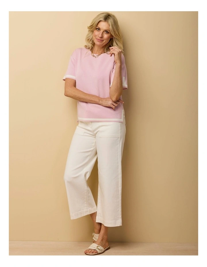 Otis Contrast Trim Short Sleeve Knit Top image 6