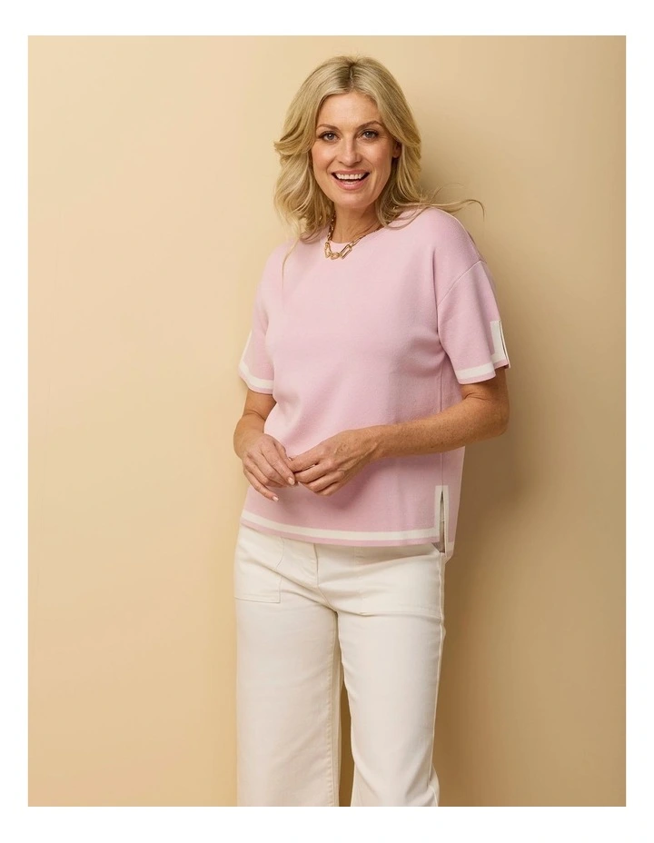 Otis Contrast Trim Short Sleeve Knit Top image 7