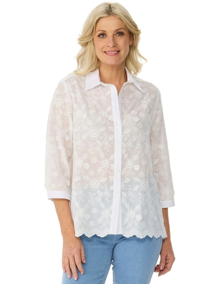 Alirah 3d Broderie 3/4 Sleeve Shirt image 1