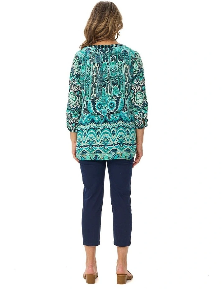 Marlo 3/4 Sleeve Collarless Shirt image 2