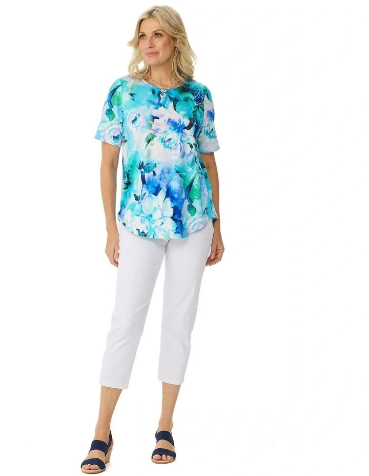 Coastal Muse Short Sleeve Pleat Back Tee image 4