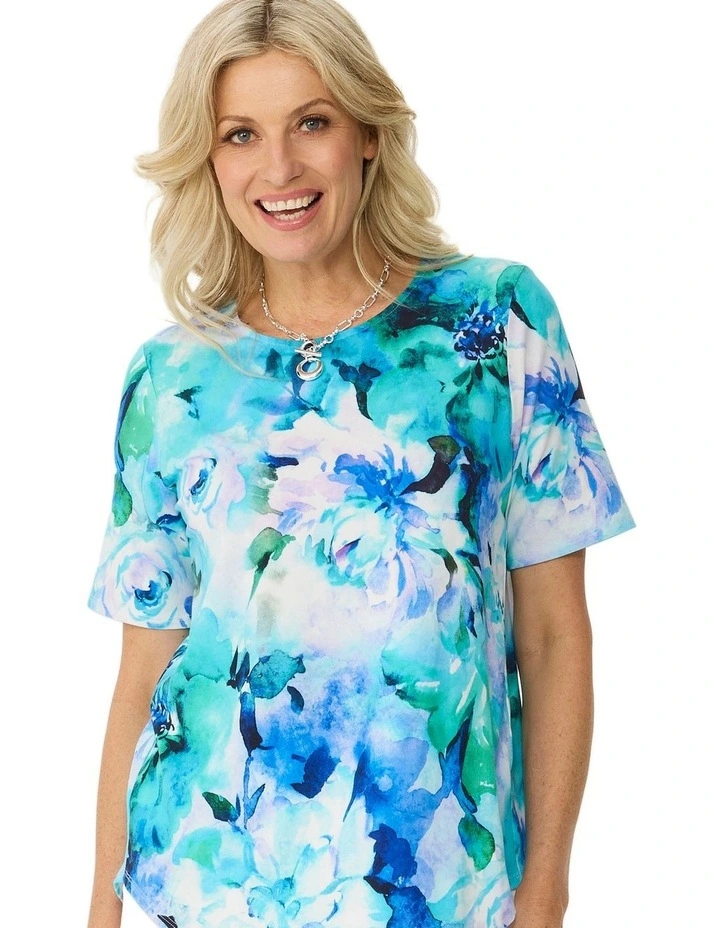Coastal Muse Short Sleeve Pleat Back Tee image 5