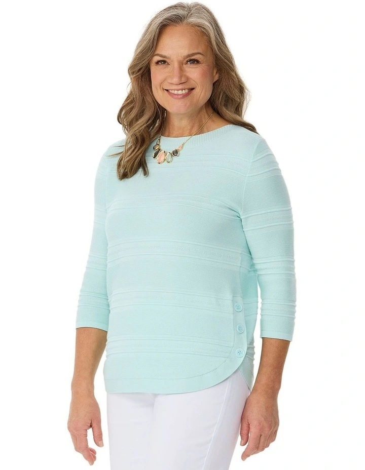 Hillary Side Button 3/4 Sleeve Sweater image 1