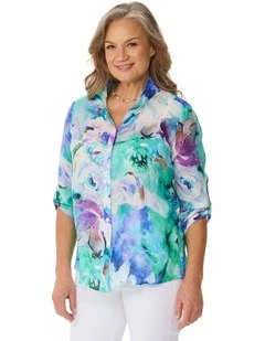Nicola 3/4 Sleeve Wire Collar Shirt