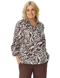 La Moda 3/4 Sleeve Linen Shirt
