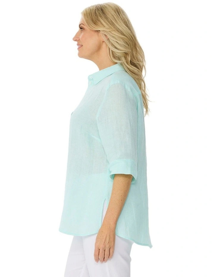 Iris Linen Elbow Sleeve Shirt image 3