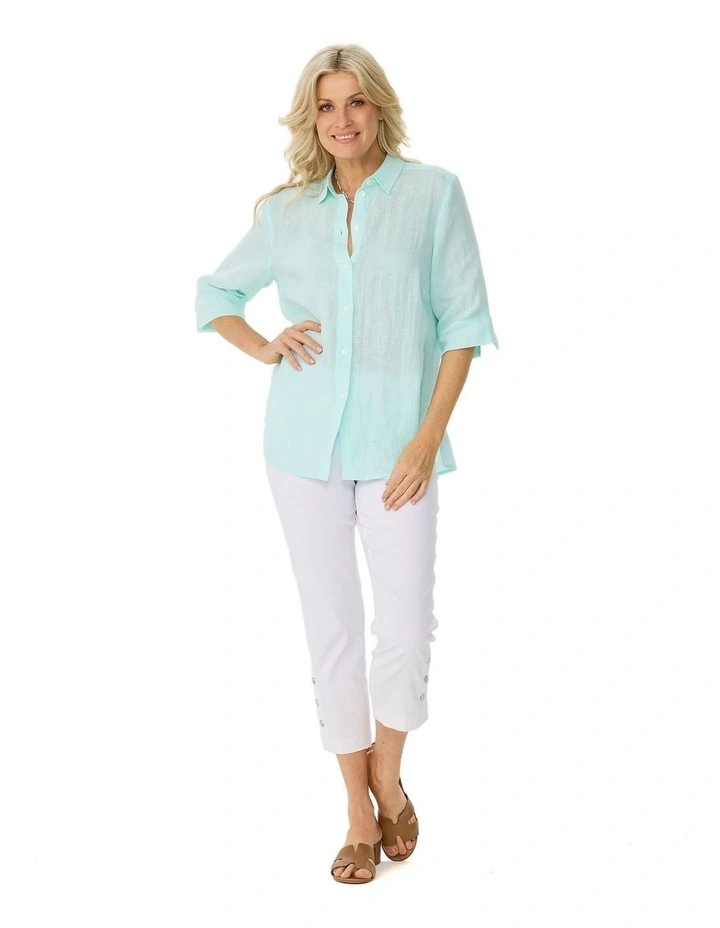 Iris Linen Elbow Sleeve Shirt image 4