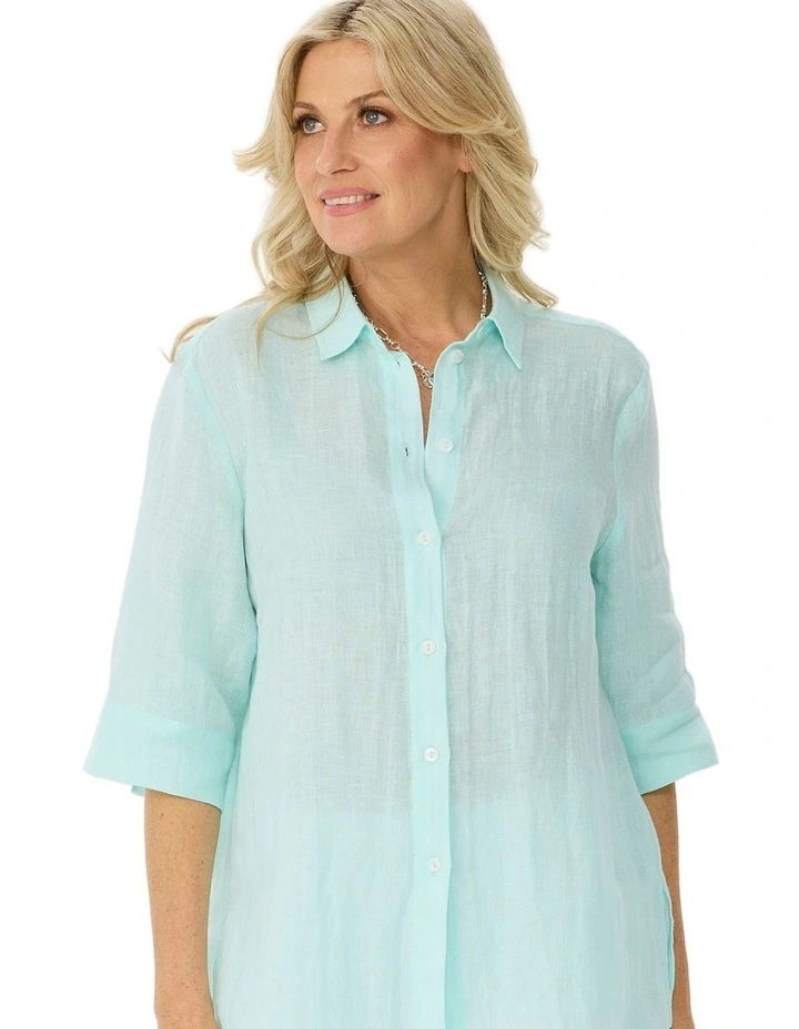Iris Linen Elbow Sleeve Shirt image 5
