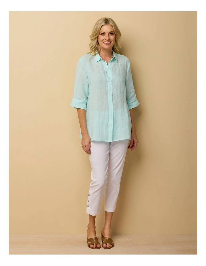 Iris Linen Elbow Sleeve Shirt image 6