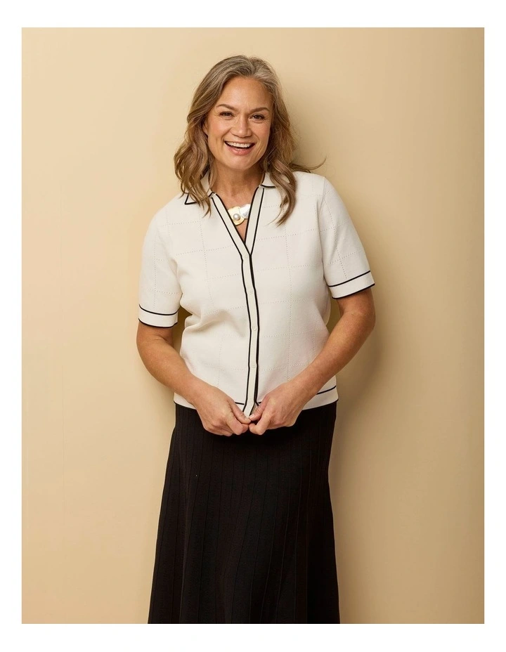 Redding Pointelle Short Sleeve Button Cardi image 6