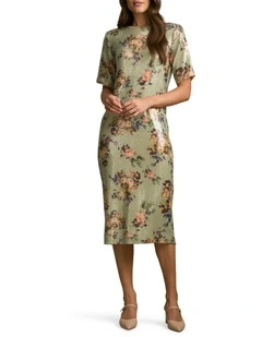 Printed Sequin Dress in Vintage Floral Print
