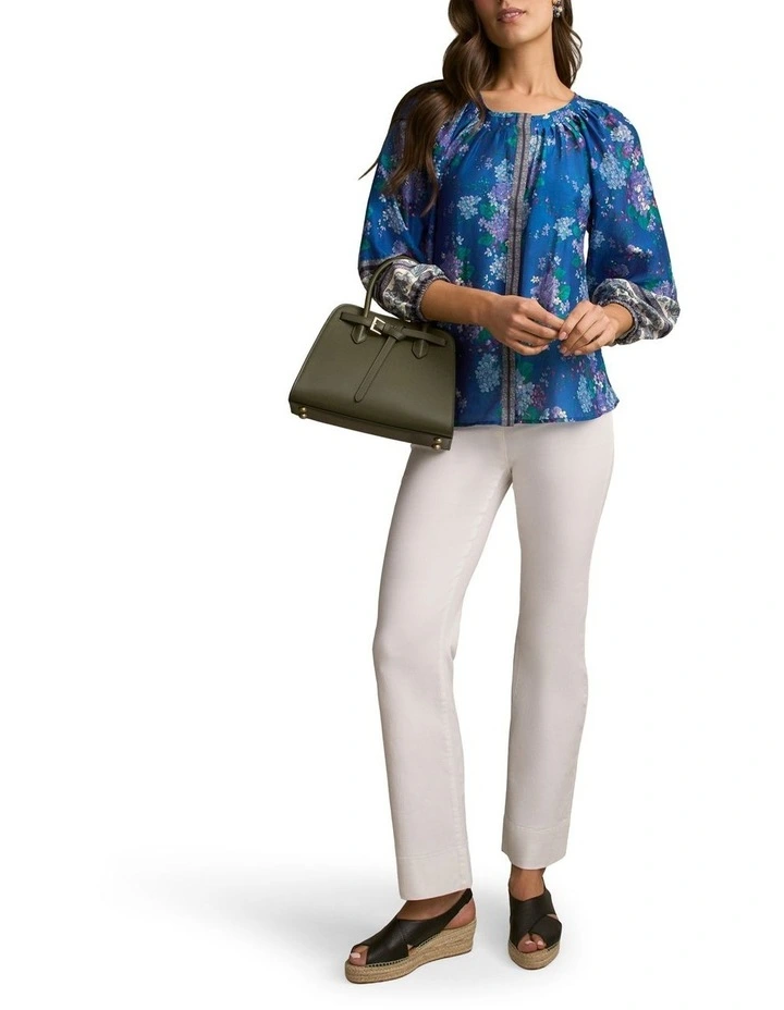 Cotton Silk Blouse in Blooms Border Print image 5