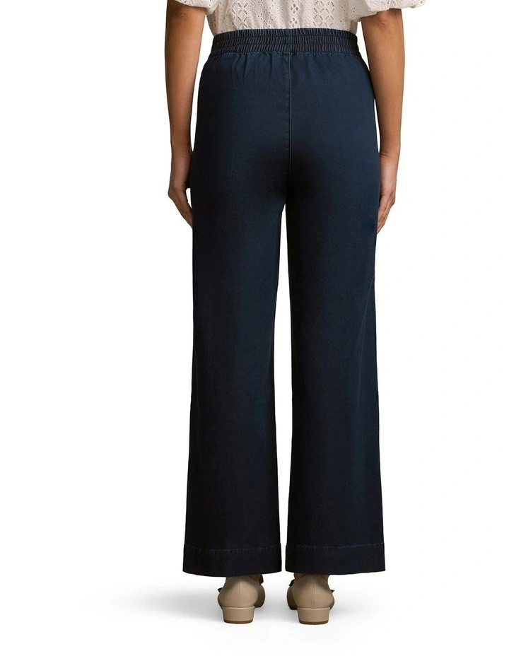 Tab Detail Wide Leg Jeans in Mid Wash Denim image 2