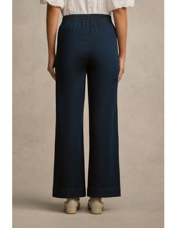 Tab Detail Wide Leg Jeans in Mid Wash Denim image 5
