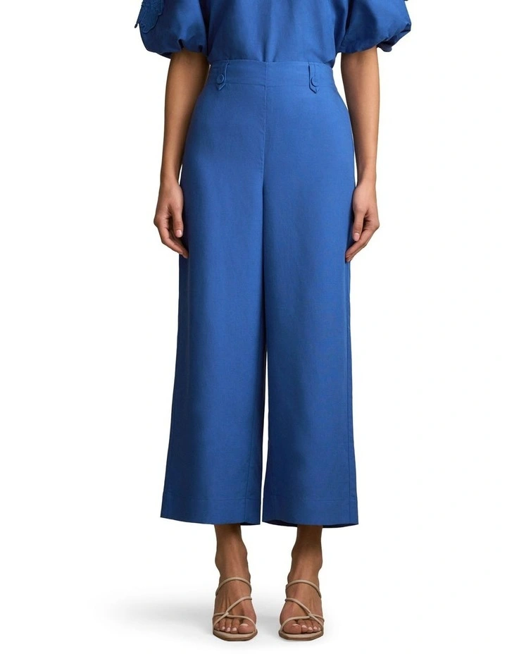 7/8 Tab Detail Pant in Cobalt image 1