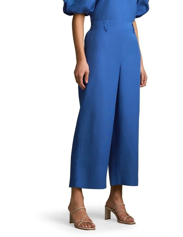 7/8 Tab Detail Pant in Cobalt image 3