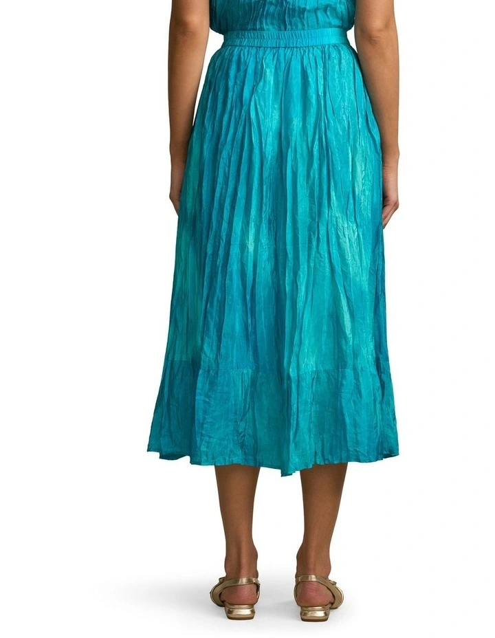 Crushed Midi Skirt in Tidal Drift Print image 2