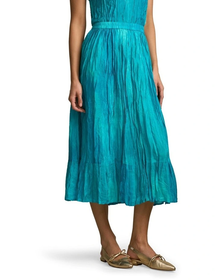 Crushed Midi Skirt in Tidal Drift Print image 3