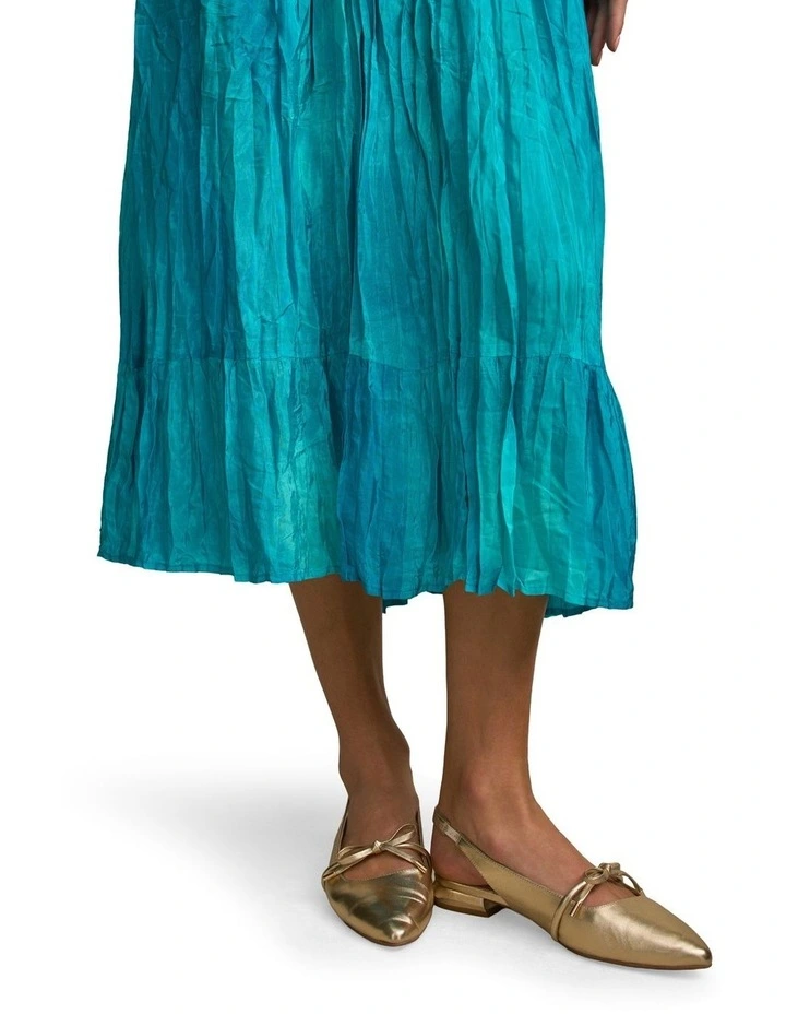 Crushed Midi Skirt in Tidal Drift Print image 4